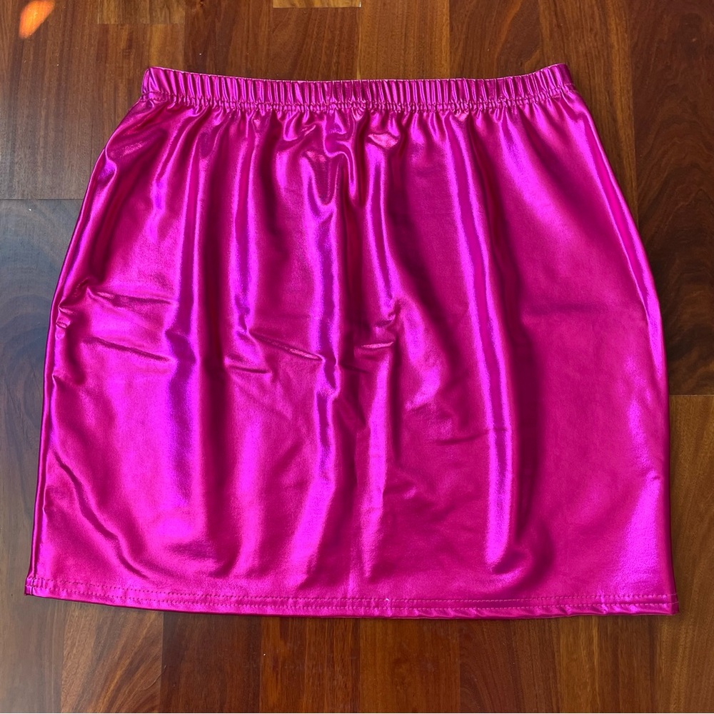 NastyGal Pink Metallic Mini Skirt